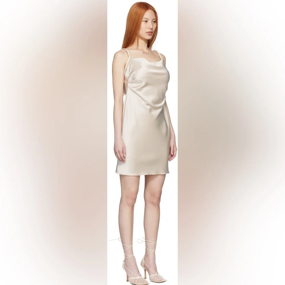 Nanushka malia satin cowl neck mini dress xxs - Picture 15 of 16